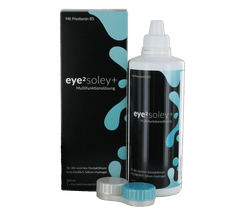 eye2 soley+ Multifunktionslösung (1x360ml + 1 flacher antibakterieller Behälter)