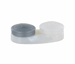 Flacher Kontaktlinsenbehälter Grau-Weiß